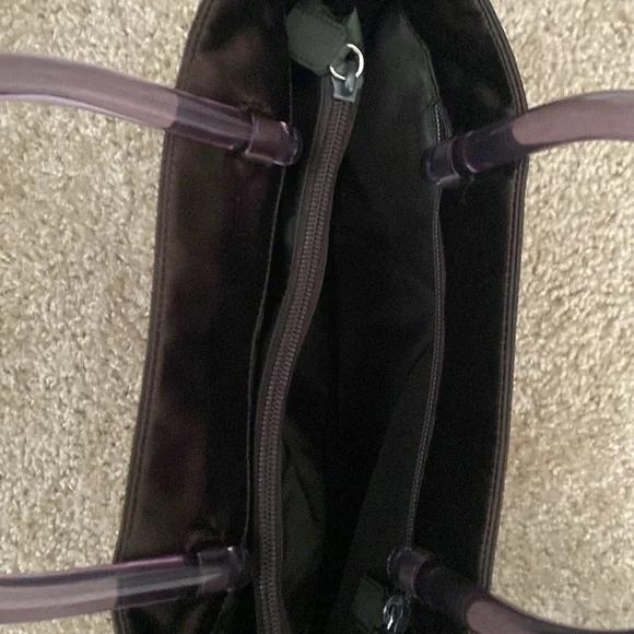 💎Prada Hand Bag Brown Nylon Plastic Handles EUC As Is - Picture 5 of 7